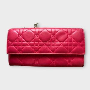 Christian Dior Lady Dior Cannage Leather Wallet on Chain